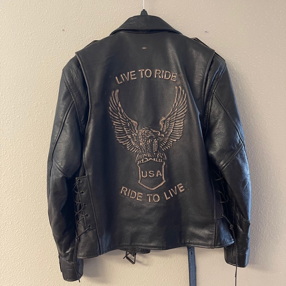 X element genuine leather motorcycle jacket